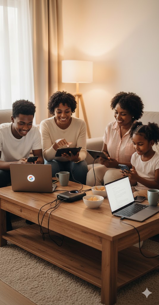 Family using VOLTRAPower during outdoor activities